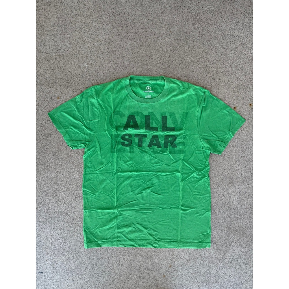 Vintage Y2K Converse All Star Graphic Mens Medium T-Shirt - Green Short Sleeve